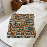 Musical Instruments Design 02 on Velveteen Plush Blanket for Music Lovers