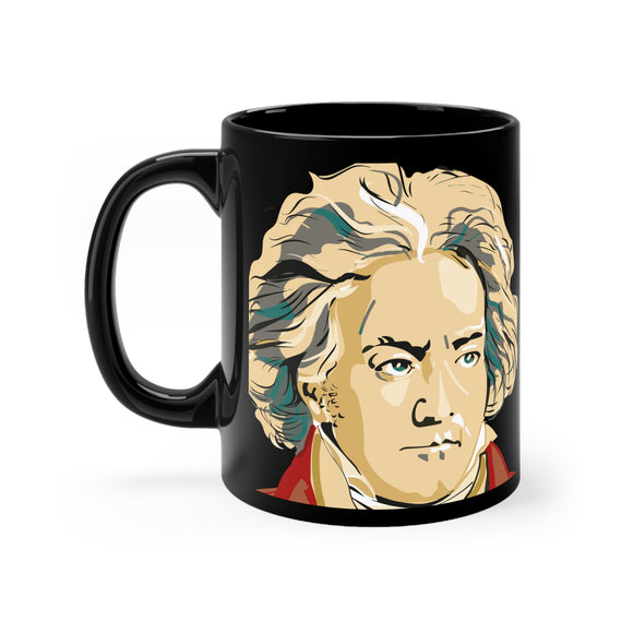 Beethoven Image 3 on Black mug 11oz