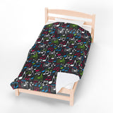 Music Notes Design 04 on Velveteen Plush Blanket for Music Lovers