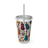 Sunsplash Musical Instruments Design 03 on Tumbler with Straw - 16oz, Perfect for Music Lovers