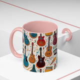 Musical Instruments Design 03 on Accent Coffee Mug - Beautiful Design for Music Lovers