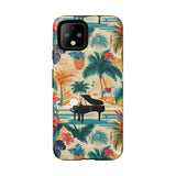 Tropical Piano Google Pixel Phone Case - Floral Design for Music Lovers
