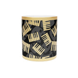 Piano Keys Design 03 on Metallic Mug (Silver / Gold) 11 oz Beautiful Design For Music Lovers