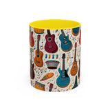 Musical Instruments Design 03 on Accent Coffee Mug - Beautiful Design for Music Lovers
