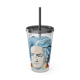 Beethoven Design 01 on Tumbler with Straw - 16oz, Perfect for Music Lovers