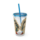 Beethoven Design 02 on Tumbler with Straw - 16oz, Perfect for Music Lovers