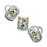 Tropical Piano Design 01 on Glass Mug - 10oz Coffee Cup for Music Lovers