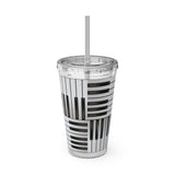 Piano Keys Design 01 on Tumbler with Straw - 16oz, Perfect for Music Lovers
