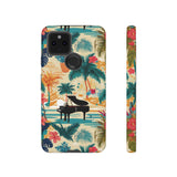 Tropical Piano Google Pixel Phone Case - Floral Design for Music Lovers