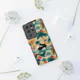 Tropical Piano Samsung Galaxy Phone Case - Floral Design for Music Lovers