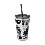 Piano Keys Design 02 on Tumbler with Straw - 16oz, Perfect for Music Lovers
