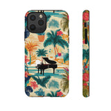 Tropical Piano iPhone Case - Floral Design for Music Lovers