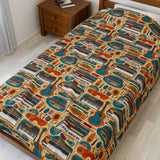 Musical Instruments Design 02 on Velveteen Plush Blanket for Music Lovers