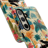 Tropical Piano Samsung Galaxy Phone Case - Floral Design for Music Lovers