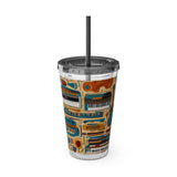 Sunsplash Musical Instruments Design 02 on Tumbler with Straw - 16oz, Perfect for Music Lovers