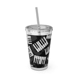 Piano Keys Design 03 on Tumbler with Straw - 16oz, Perfect for Music Lovers