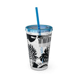 Piano Keys Design 02 on Tumbler with Straw - 16oz, Perfect for Music Lovers