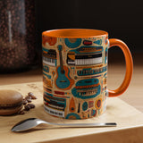 Musical Instruments Design 02 on Accent Coffee Mug - Beautiful Design for Music Lovers