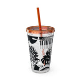 Piano Keys Design 02 on Tumbler with Straw - 16oz, Perfect for Music Lovers