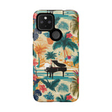 Tropical Piano Google Pixel Phone Case - Floral Design for Music Lovers