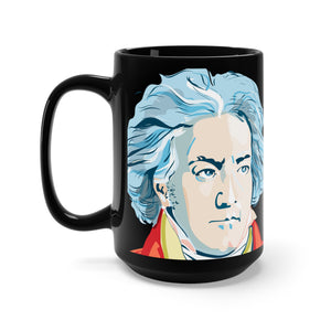 Beethoven Image on Black Mug 15oz