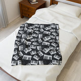 Piano Keys Design 03 on Velveteen Plush Blanket for Music Lovers