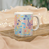 Musical Notes Design 02 on Metallic Mug (Silver / Gold) 11 oz Beautiful Design For Music Lovers