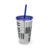 Piano Keys Design 01 on Tumbler with Straw - 16oz, Perfect for Music Lovers