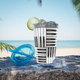 Piano Keys Design 01 on Tumbler with Straw - 16oz, Perfect for Music Lovers