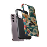 Tropical Piano Samsung Galaxy Phone Case - Floral Design for Music Lovers