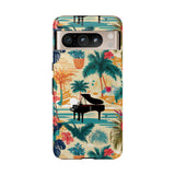 Tropical Piano Google Pixel Phone Case - Floral Design for Music Lovers