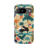 Tropical Piano Google Pixel Phone Case - Floral Design for Music Lovers