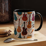 Musical Instruments Design 03 on Accent Coffee Mug - Beautiful Design for Music Lovers