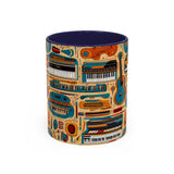 Musical Instruments Design 02 on Accent Coffee Mug - Beautiful Design for Music Lovers