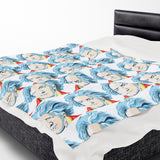 Beethoven Design 01 on Velveteen Plush Blanket for Music Lovers