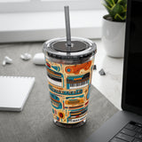 Sunsplash Musical Instruments Design 02 on Tumbler with Straw - 16oz, Perfect for Music Lovers