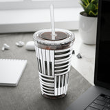 Piano Keys Design 01 on Tumbler with Straw - 16oz, Perfect for Music Lovers