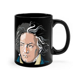 Beethoven Image 7 on Black mug 11oz