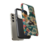Tropical Piano Samsung Galaxy Phone Case - Floral Design for Music Lovers