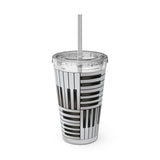 Piano Keys Design 01 on Tumbler with Straw - 16oz, Perfect for Music Lovers