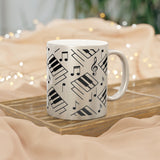 Piano Keys Design 04 on Metallic Mug (Silver / Gold) 11 oz Beautiful Design For Music Lovers