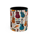 Musical Instruments Design 03 on Accent Coffee Mug - Beautiful Design for Music Lovers