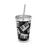 Piano Keys Design 03 on Tumbler with Straw - 16oz, Perfect for Music Lovers