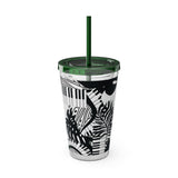 Piano Keys Design 02 on Tumbler with Straw - 16oz, Perfect for Music Lovers