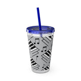 Piano Keys Design 04 on Tumbler with Straw - 16oz, Perfect for Music Lovers