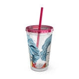 Beethoven Design 01 on Tumbler with Straw - 16oz, Perfect for Music Lovers