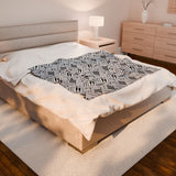 Piano Keys Design 04 on Velveteen Plush Blanket for Music Lovers
