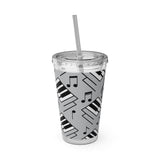 Piano Keys Design 04 on Tumbler with Straw - 16oz, Perfect for Music Lovers