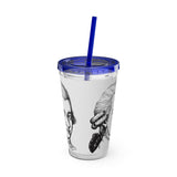 Mozart Sketch Design on Tumbler with Straw - 16oz, Perfect for Music Lovers
