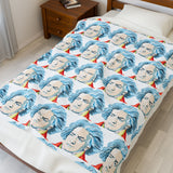 Beethoven Design 01 on Velveteen Plush Blanket for Music Lovers